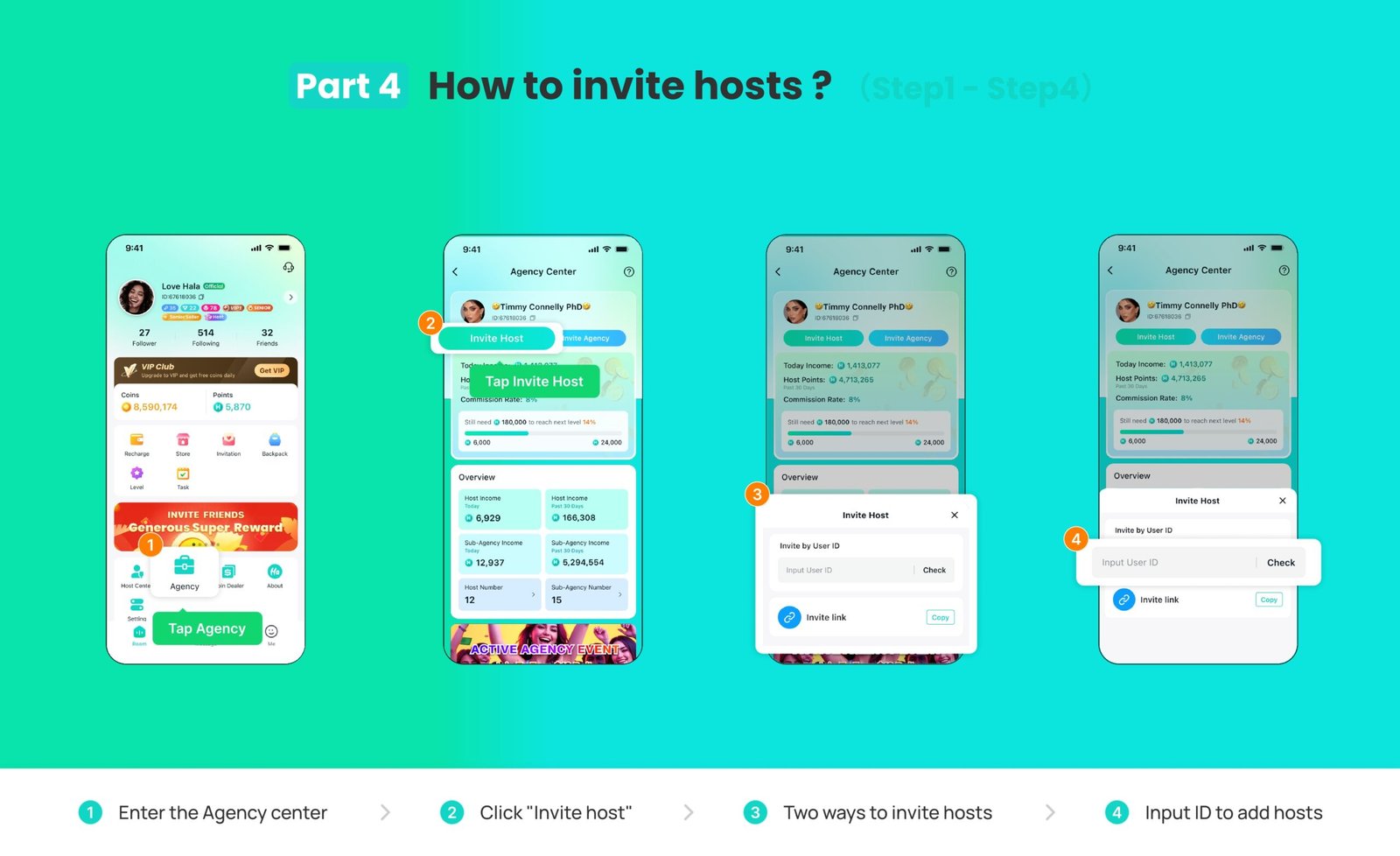 How to Invite Host Slide 1